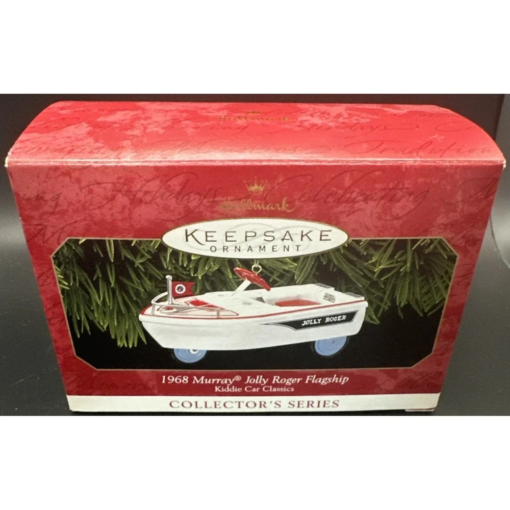 1999 Hallmark 1968 Murray Jolly Roger Flagship Ornament Kiddie Car Classics Boat